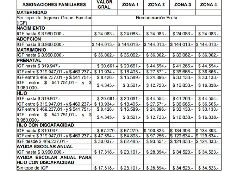 En diciembre aumentan las prestaciones familiares de ANSES