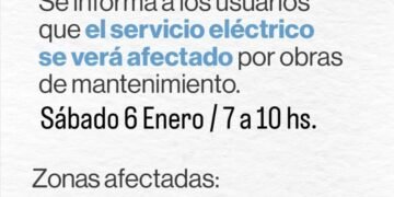 Servicio de energia restringido para la mañana del sábado en sectores de la capital