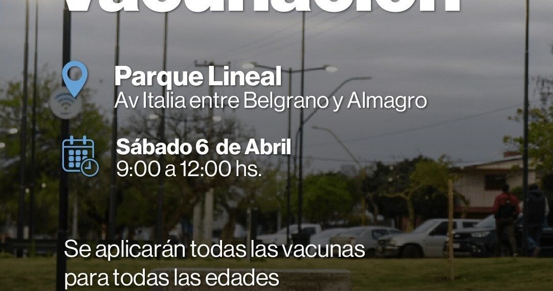 Este sábado se realizará un operativo de vacunación en el Parque Lineal