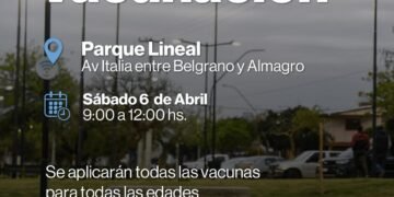 Este sábado se realizará un operativo de vacunación en el Parque Lineal