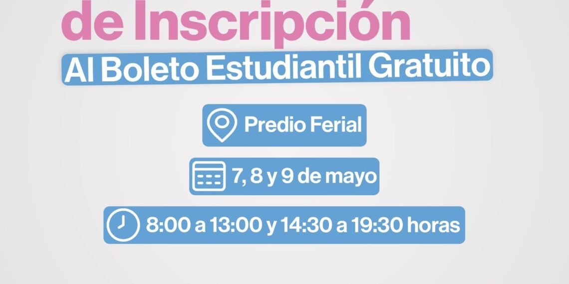 Jornadas intensivas de Inscripción Boleto Estudiantil en el Predio Ferial