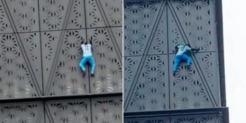 Tensión en Puerto Madero por un influencer que se trepó a uno de los edificios más altos: los bomberos trabajan en el lugar