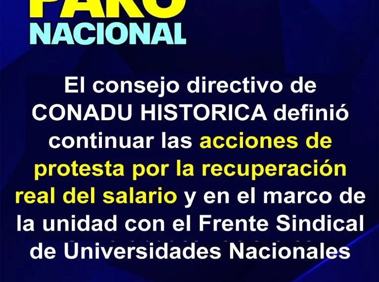 Paro por 48 horas en las universidades nacionales en reclamo de salarios dignos