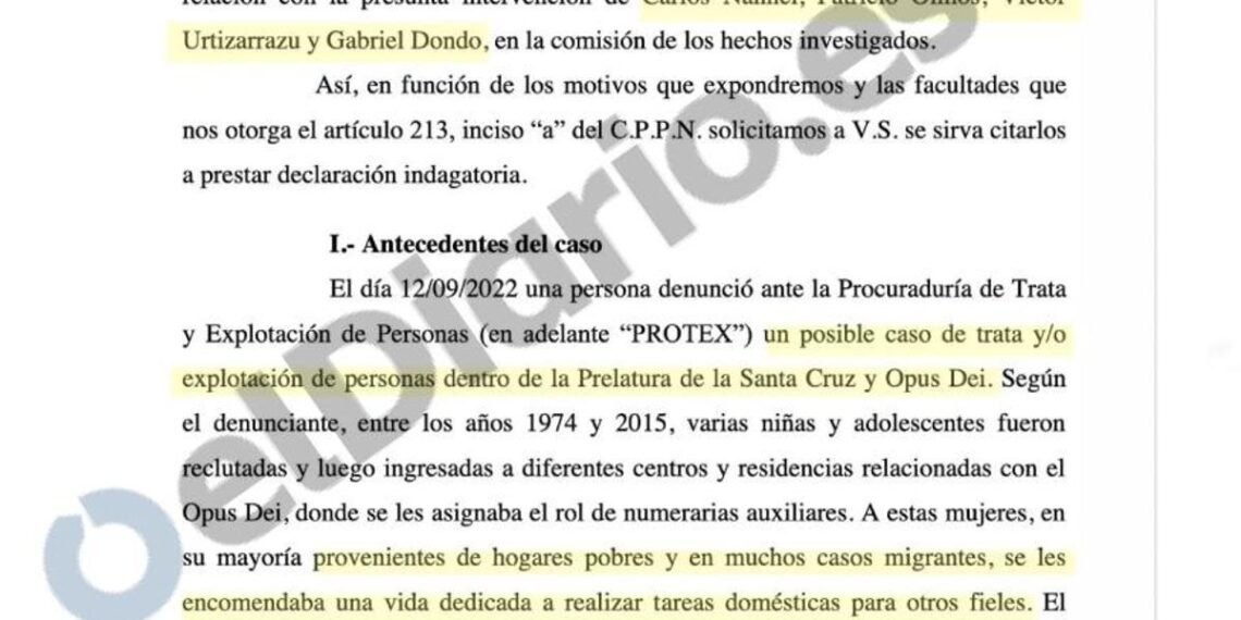 La Justicia acusa al Opus Dei de trata de mujeres y explotación laboral
