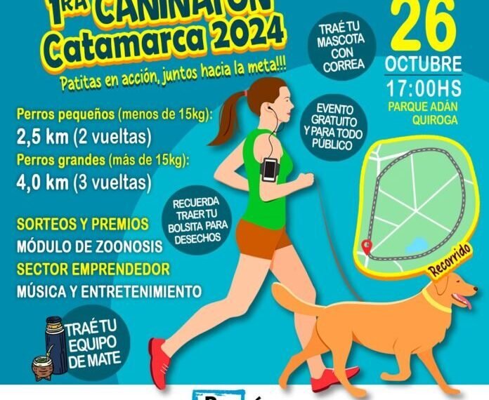 Se realizará la 1era “Caninatón de San Fernando del Valle de Catamarca” en el Parque Adán Quiroga