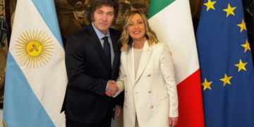 Milei recibe a Meloni en Casa Rosada