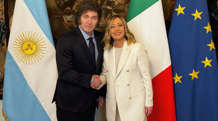 Milei recibe a Meloni en Casa Rosada