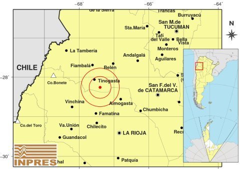 Sismo en Catamarca: fuerte movimiento de magnitud 5.8