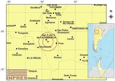 Un sismo se registró esta tarde en Catamarca