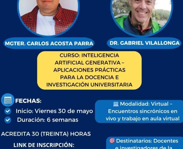 Curso “Inteligencia Artificial Generativa: Aplicaciones Prácticas para la Docencia e Investigación Universitaria”