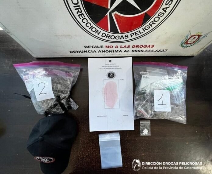 Detienen a un joven con drogas en un control policial en Valle Viejo