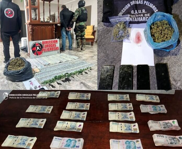 Importantes operativos contra el narcomenudeo: secuestran más de $23 millones, droga y detienen a dos personas en Capital y Santa María