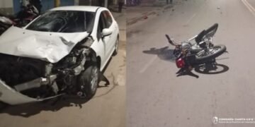 Un motociclista resultó herido tras un choque con un automóvil en la Capital