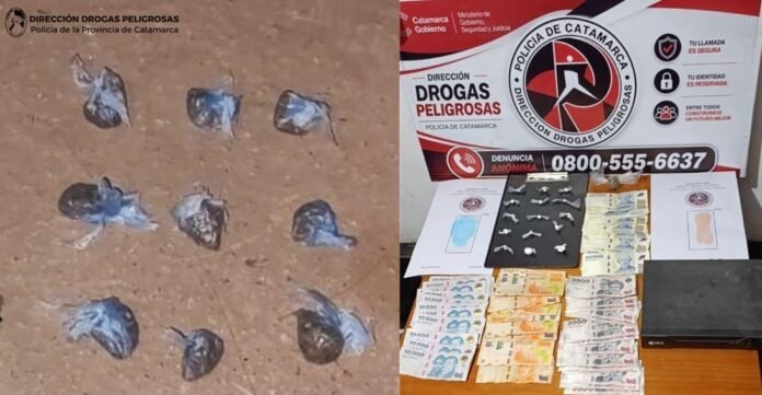 Operativos antidrogas en Capital, Valle Viejo y Santa Rosa: una mujer detenida y secuestro de drogas y dinero